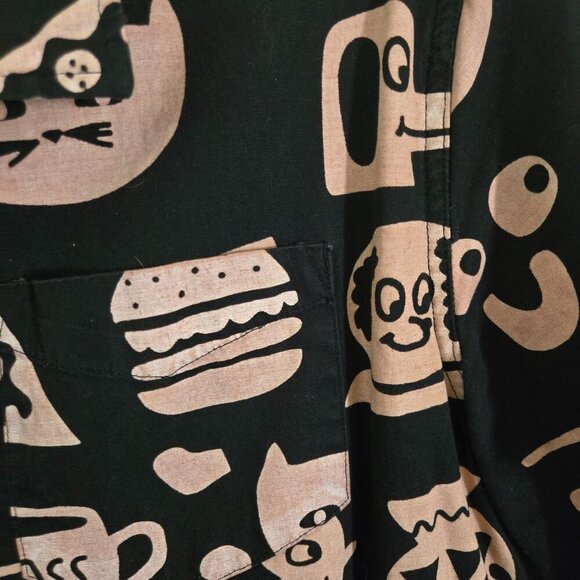 Lazy Oaf Rare Unique Novelty Print London Streetwear Shirt Black Blush Size S - Picture 3 of 8